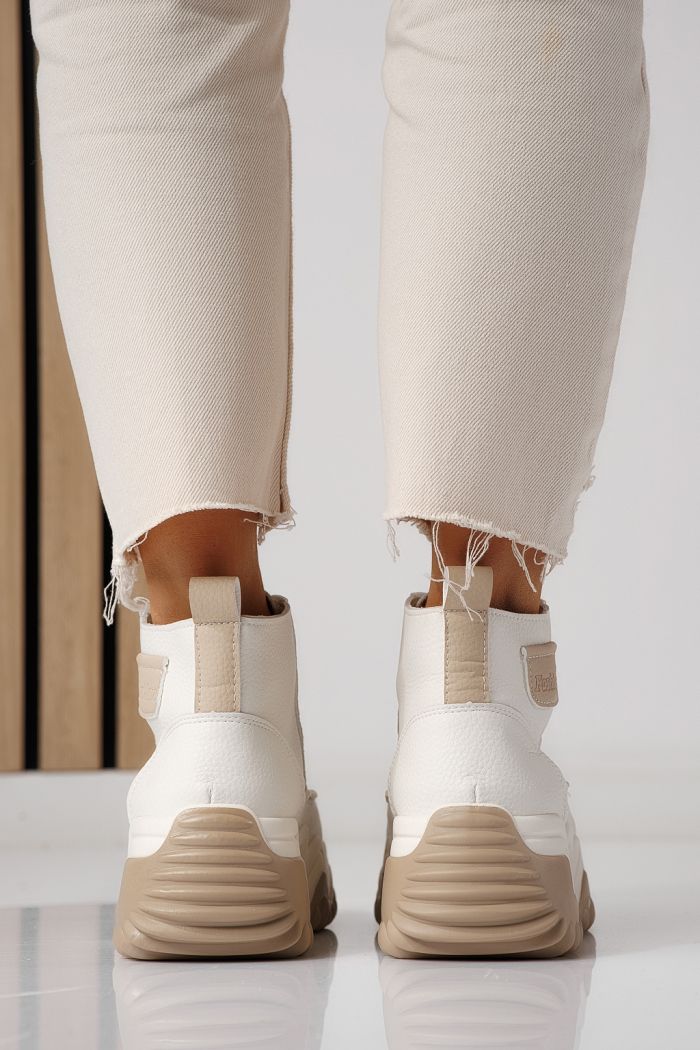 Női sportcipők khaki öko bőrből készült Lea #24152