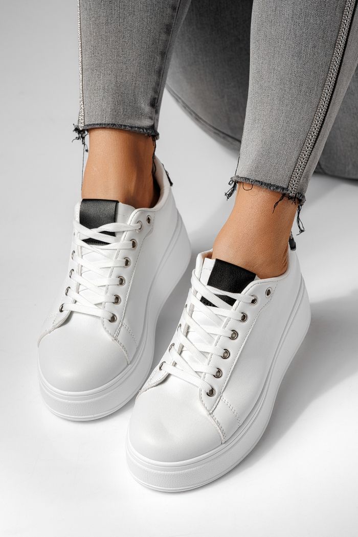 Női sportcipők fehér öko bőrből készült Azaleea #24005