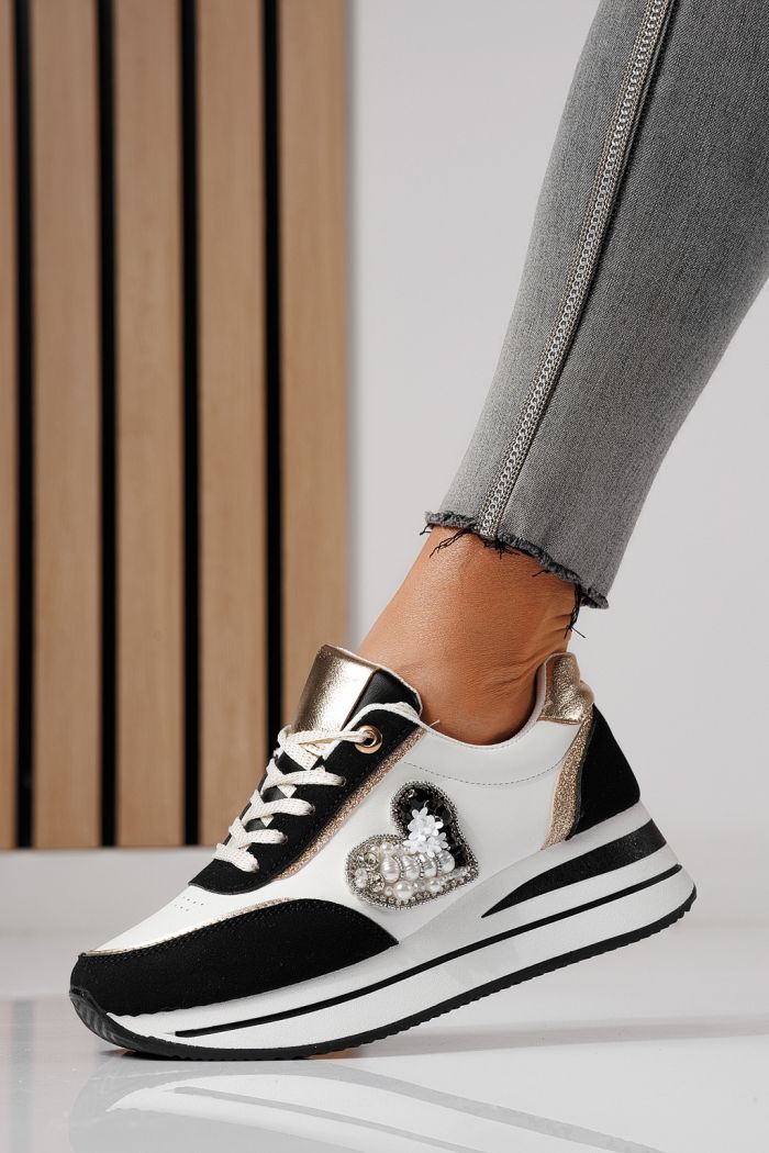 Női sportcipők fekete öko bőrből készült Kayla #24142