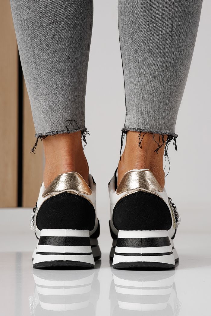 Női sportcipők fekete öko bőrből készült Kayla #24142