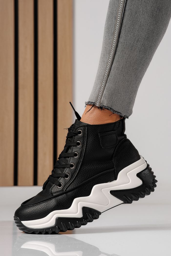 Női sportcipők fekete öko bőrből készült Lea #24151