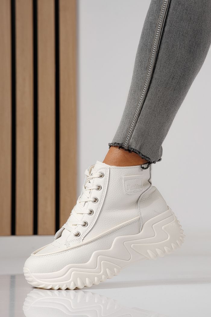 Női sportcipők bézs öko bőrből készült Lea #24150