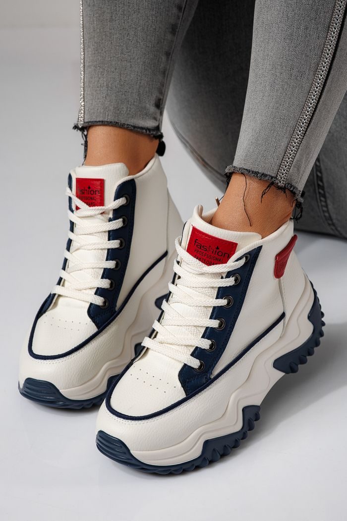 Női sportcipők kék öko bőrből készült Lea #24153