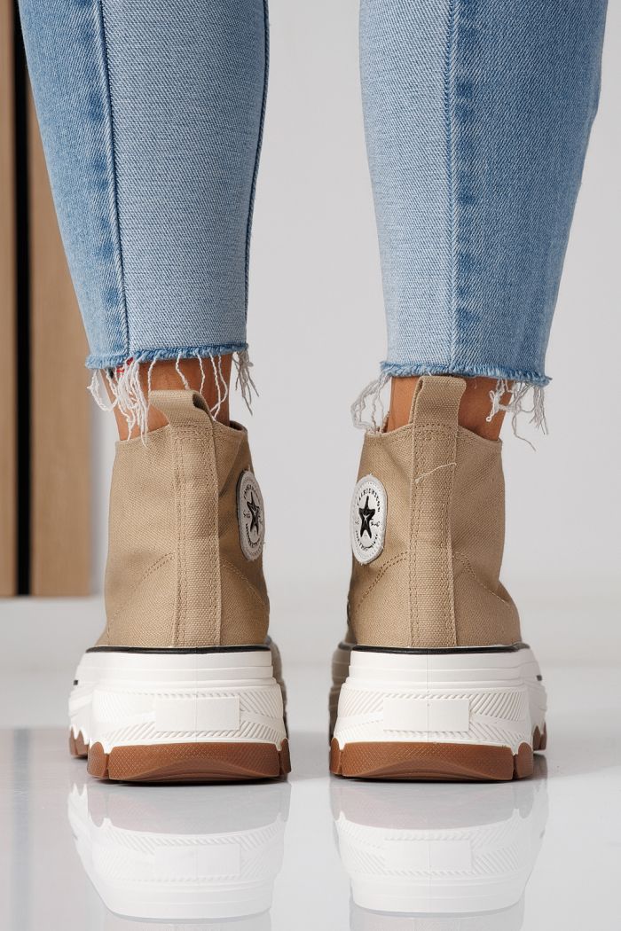 Női khaki színű textil tornacipő Seline #24186