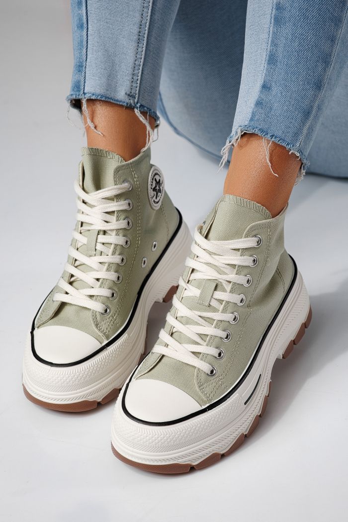 Női zöld textil tornacipő Seline #24187