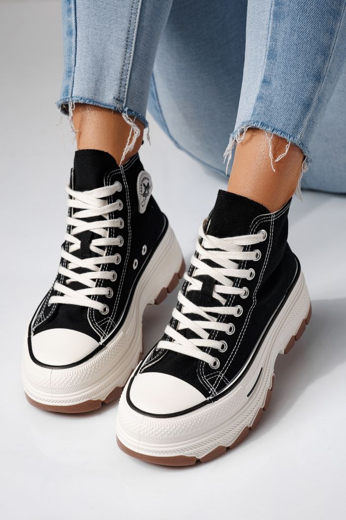 Női fekete textil tornacipő Seline #24184