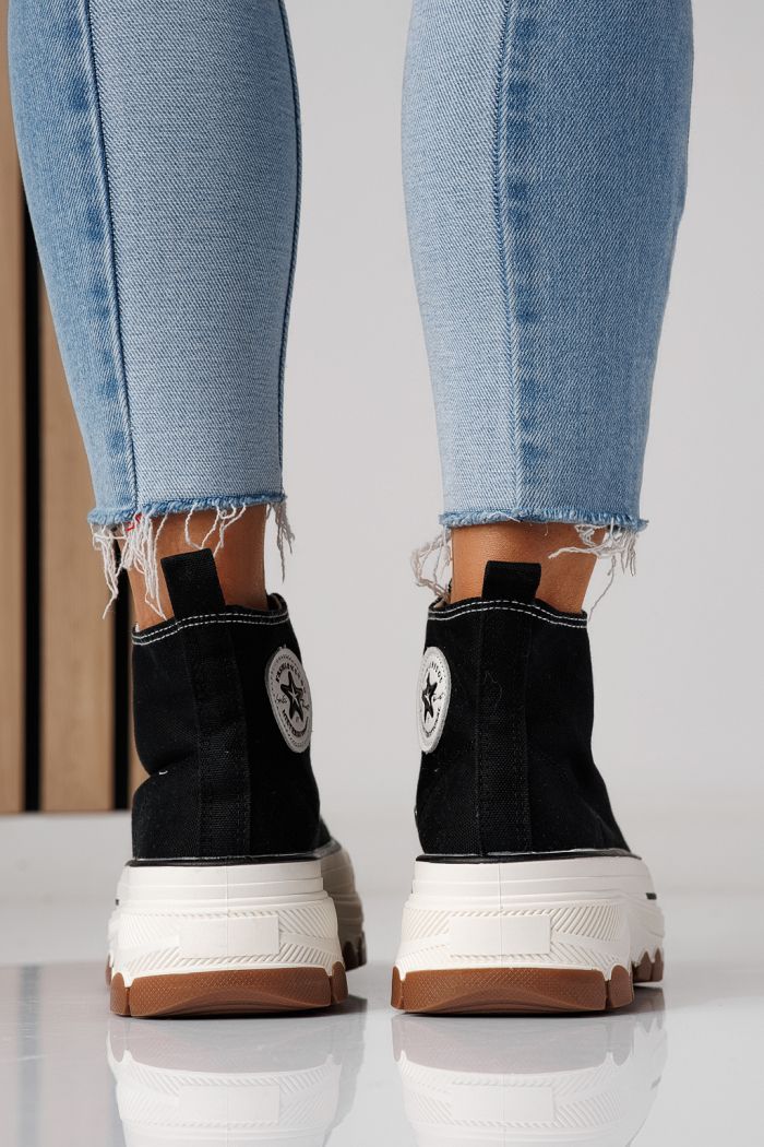 Női fekete textil tornacipő Seline #24184