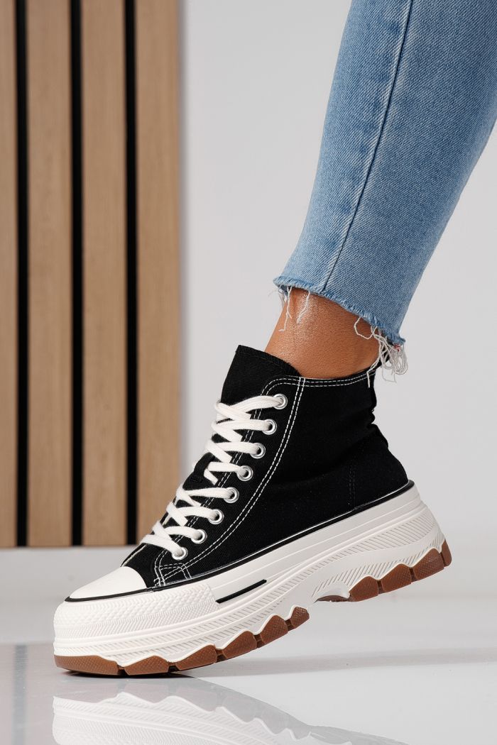 Női fekete textil tornacipő Seline #24184