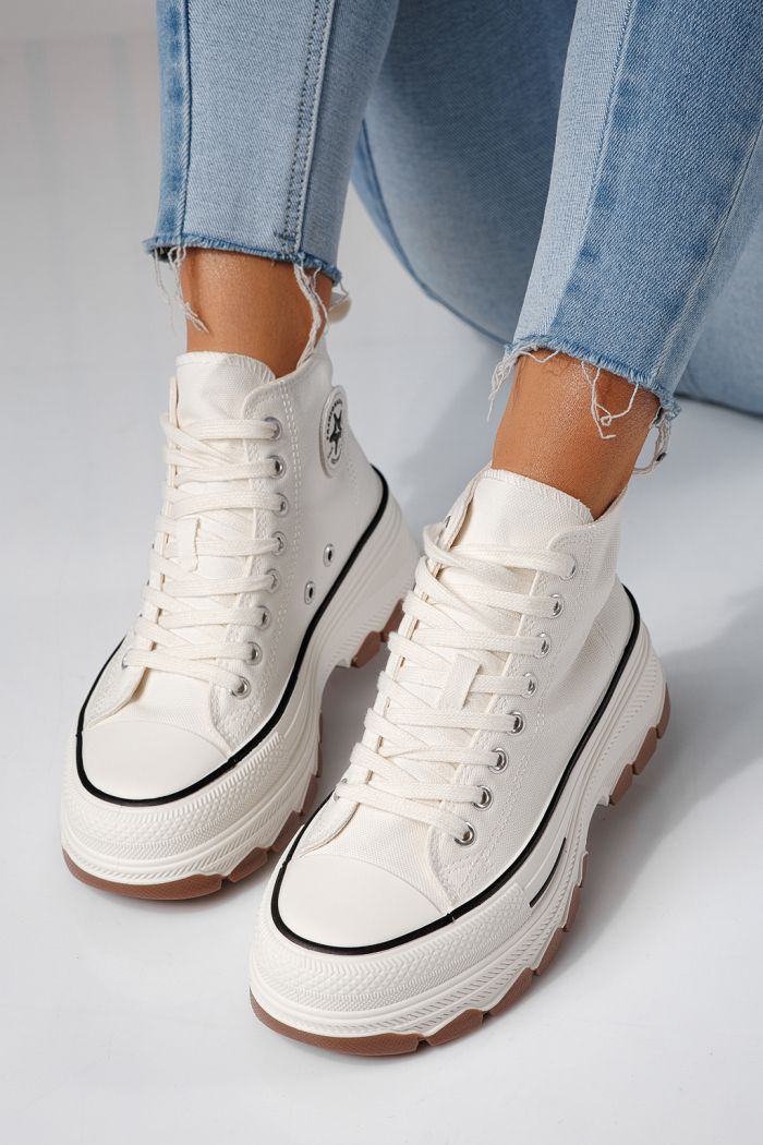 Női sportcipők fehér textil anyagból készült Seline #24182