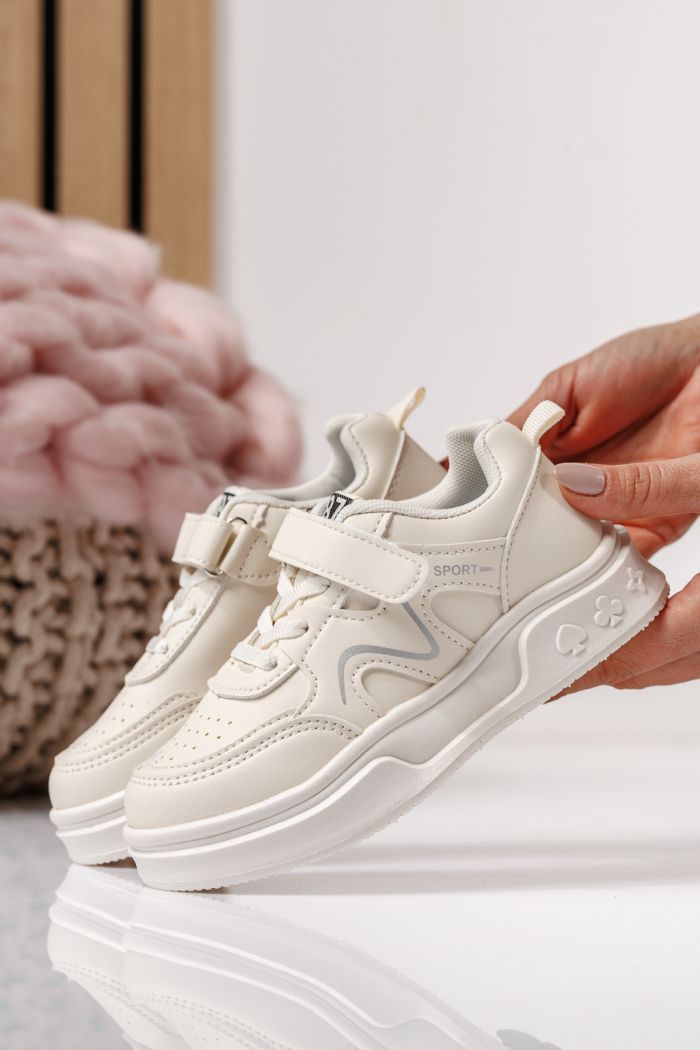 Gyerekcipők fehér öko bőrből készült Alina #24034