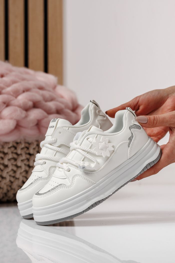 Gyerekcipők fehér öko bőrből készült Becca #24051