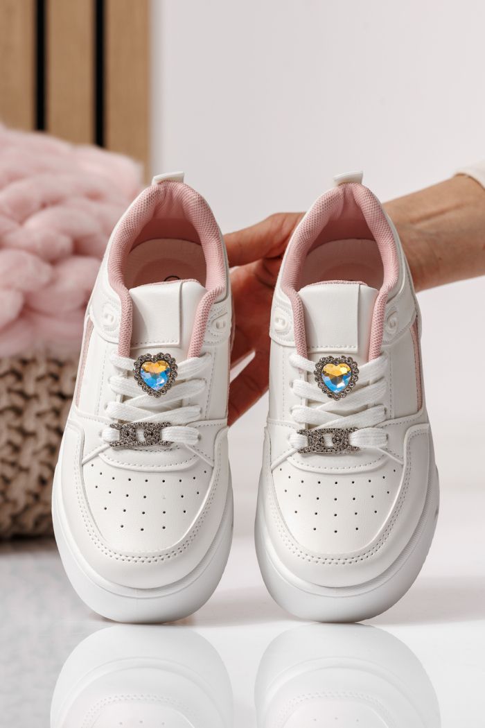 Gyerekcipők rózsaszín öko bőrből készült Ariana #24015