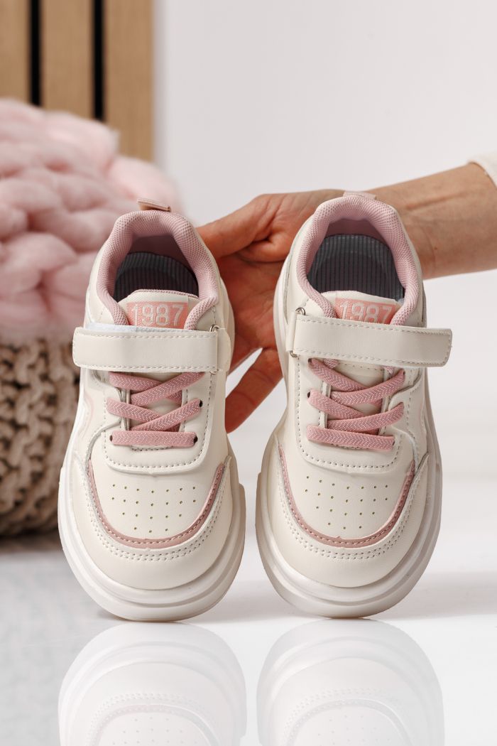 Gyerekcipők rózsaszín öko bőrből készült Alina #24032