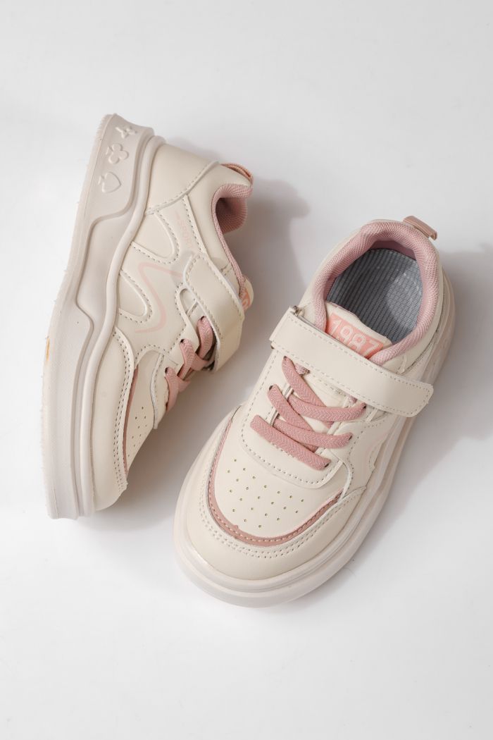 Gyerekcipők rózsaszín öko bőrből készült Alina #24032