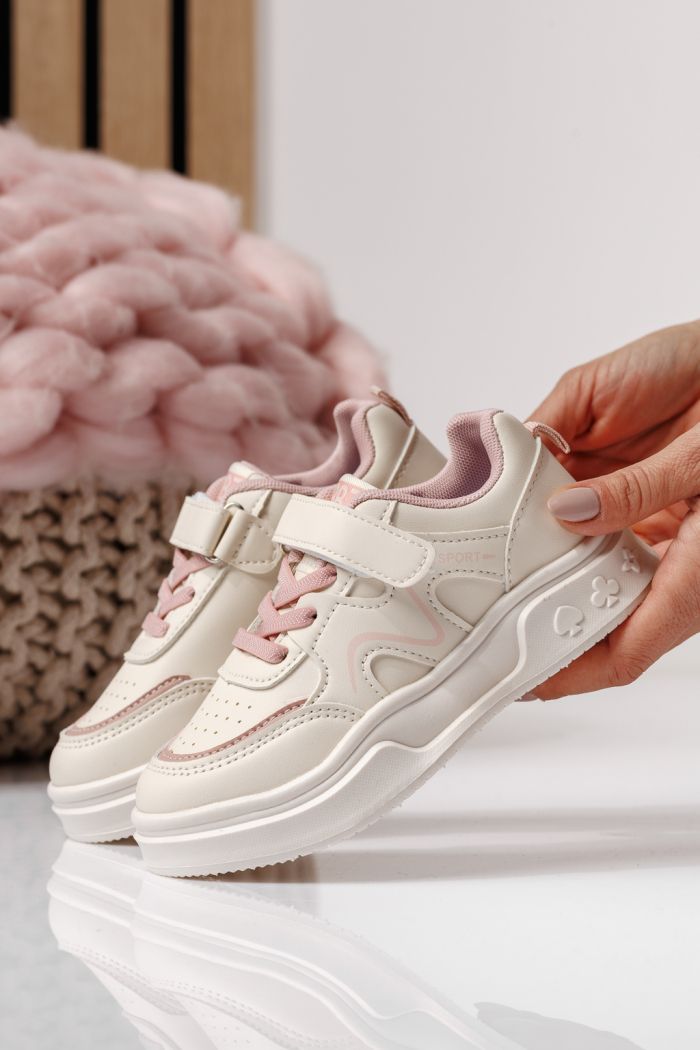 Gyerekcipők rózsaszín öko bőrből készült Alina #24039