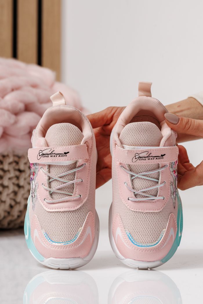 Gyerekcipők rózsaszín textil anyagból készült Flori #24036
