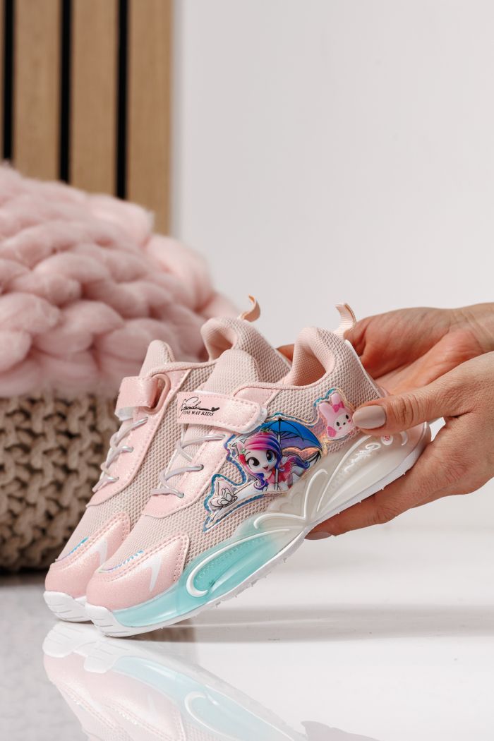 Gyerekcipők rózsaszín textil anyagból készült Flori #24036