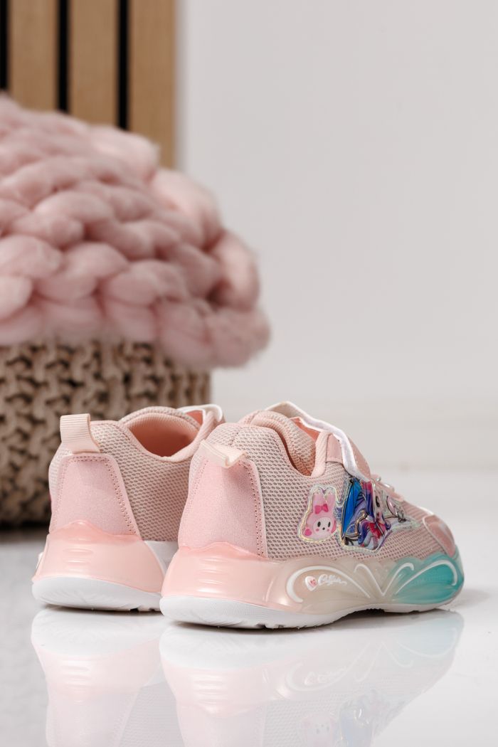 Gyerekcipők rózsaszín textil anyagból készült Flori #24036