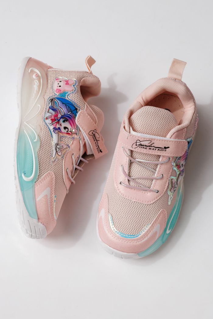 Gyerekcipők rózsaszín textil anyagból készült Flori #24036