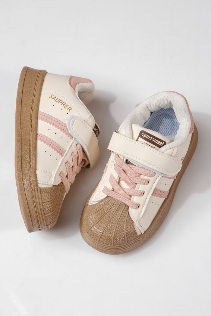 Gyerekcipők rózsaszín öko bőrből készült Allana #24020