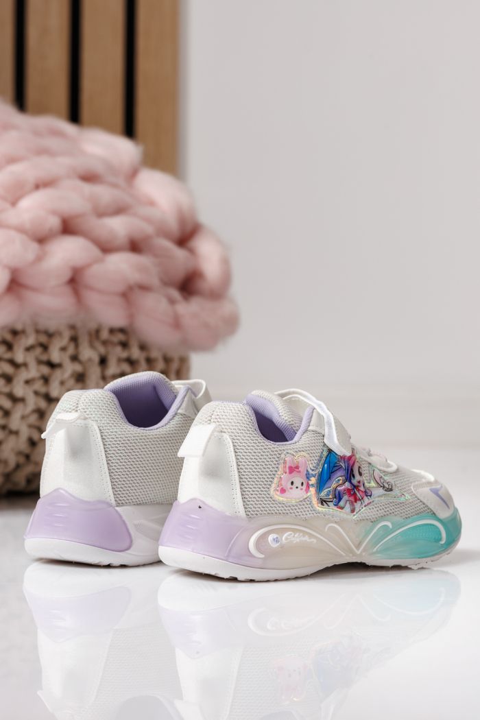 Gyerekcipők mályvaszínű textil anyagból készült Flori #24037