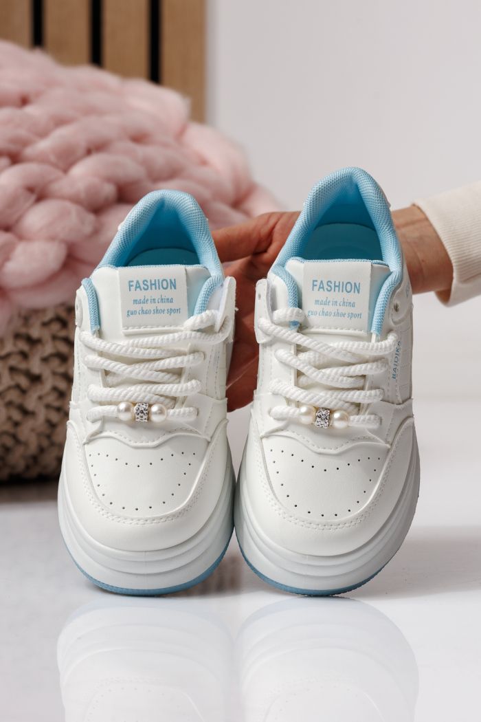 Gyerekcipők kék öko bőrből készült Asena #24026