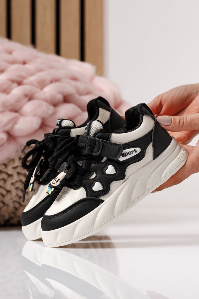 Gyerekcipők fekete öko bőrből készült Aylin #24010