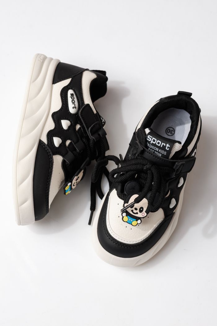 Gyerekcipők fekete öko bőrből készült Aylin #24010