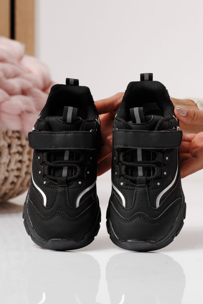 Gyerekcipők fekete öko bőrből készült Arya #24031