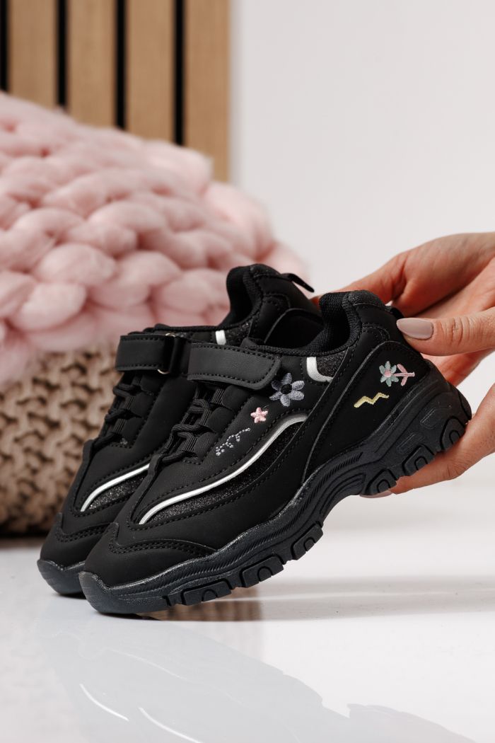 Gyerekcipők fekete öko bőrből készült Arya #24043