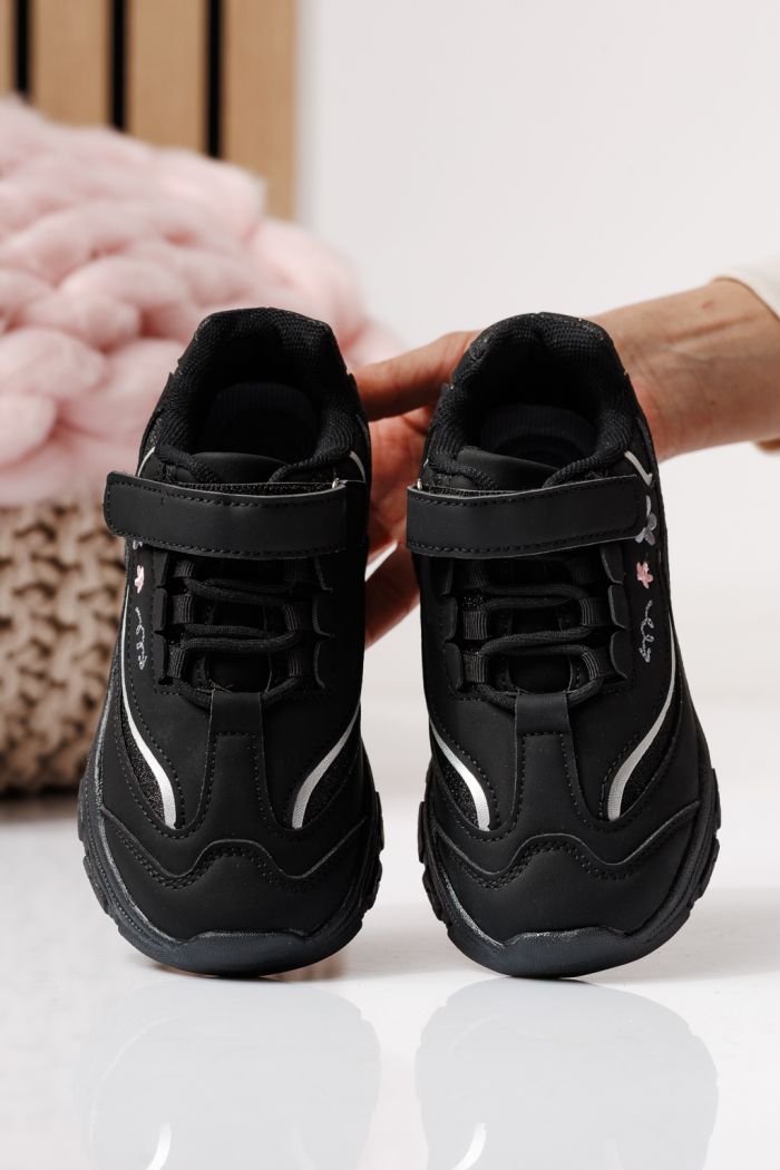 Gyerekcipők fekete öko bőrből készült Arya #24043