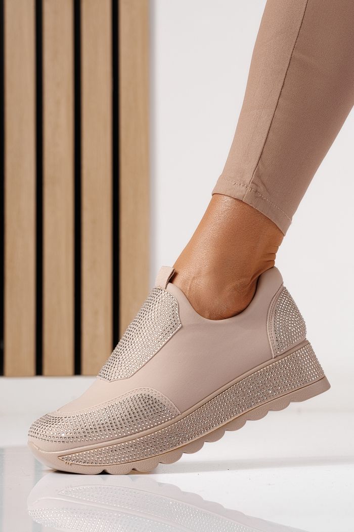 Női bézs színű textil tornacipő Iris #24208