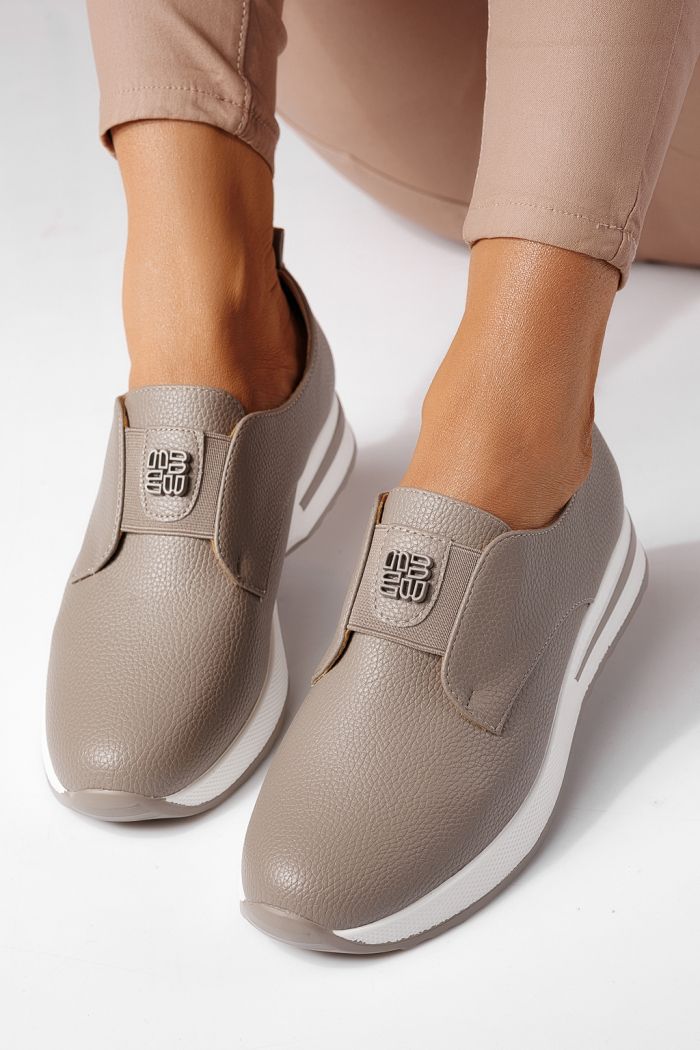 Női szürke alkalmi cipő ekológikus bőrből Lara #24202