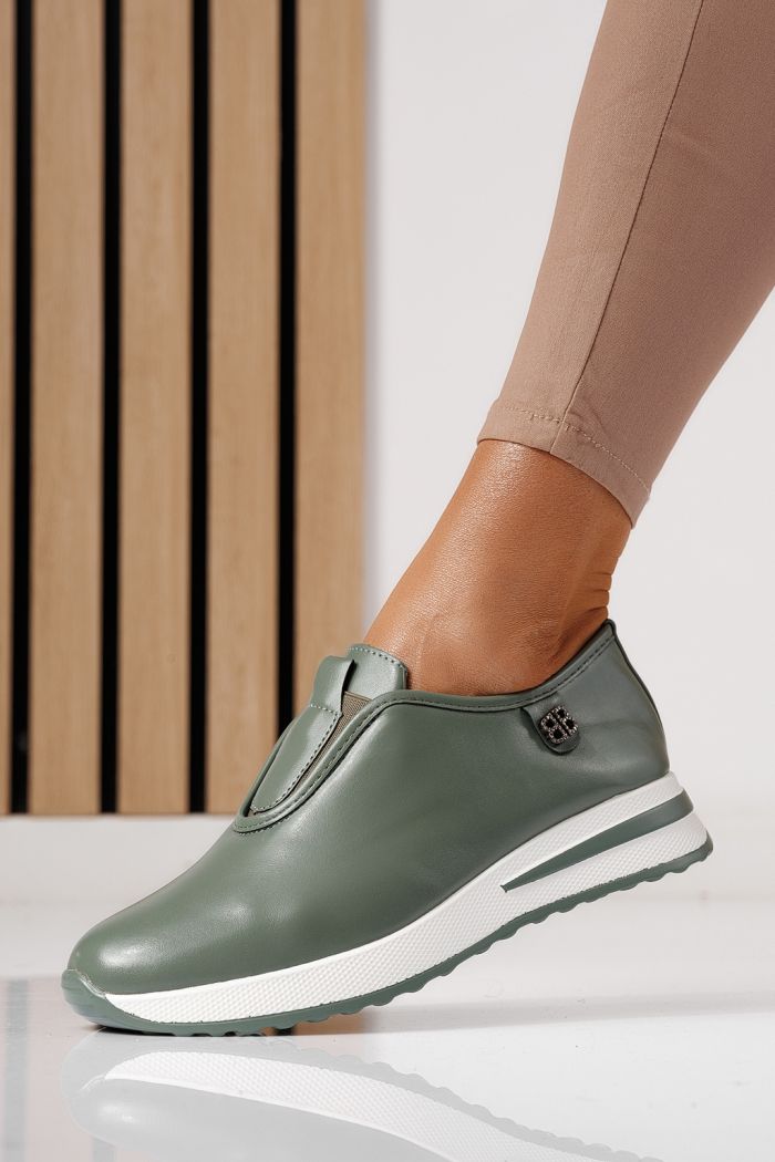 Női zöld színű ekológikus bőrből készült  színű hétköznapi cipő Azalea #24204