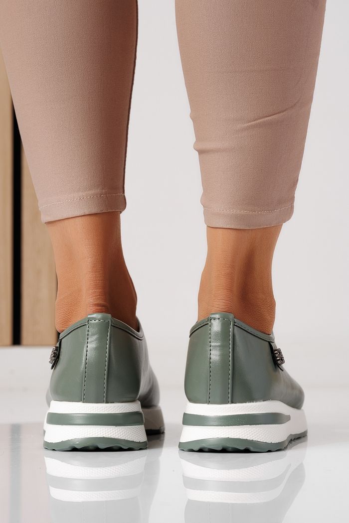 Női zöld színű ekológikus bőrből készült  színű hétköznapi cipő Azalea #24204