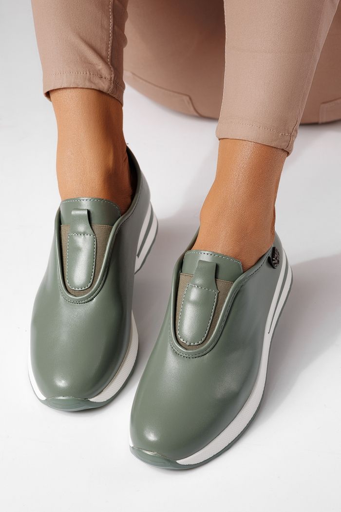 Női zöld színű ekológikus bőrből készült  színű hétköznapi cipő Azalea #24204