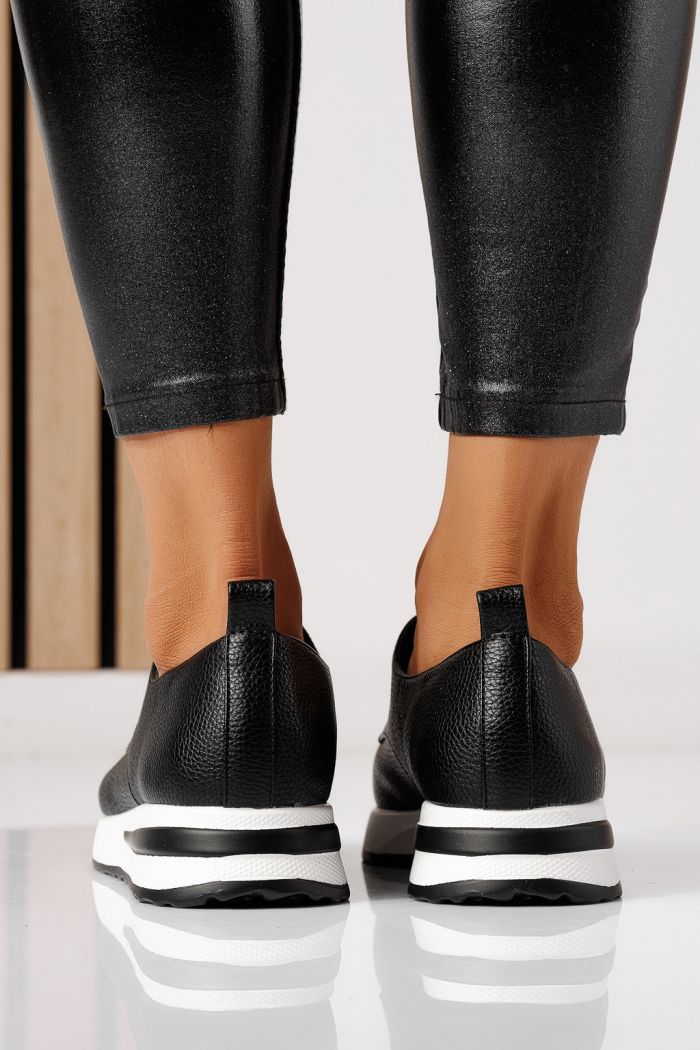 Női fekete alkalmi cipő ekológikus bőrből Lara #24200