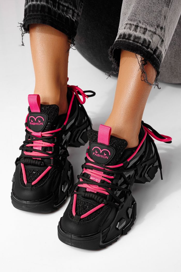 Női fekete Eva textil tornacipő #24083