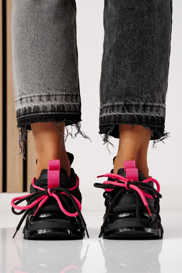 Női fekete Eva textil tornacipő #24083