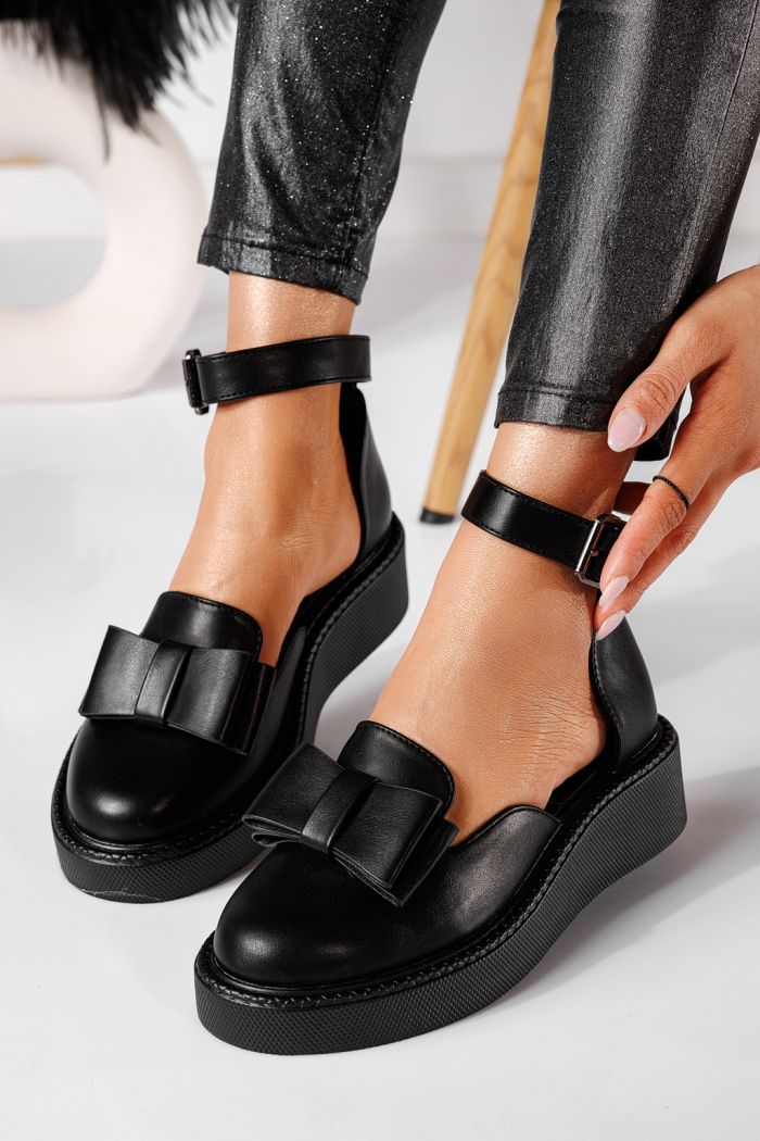 Willy Női Alkalmi Cipő Fekete Ökológiai Bőrből #24212