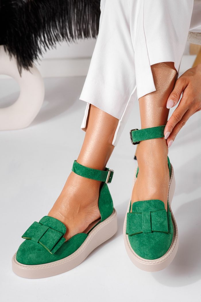 Willy Női Alkalmi Cipő Zöld Velúr Ökológiai Bőrből #24223