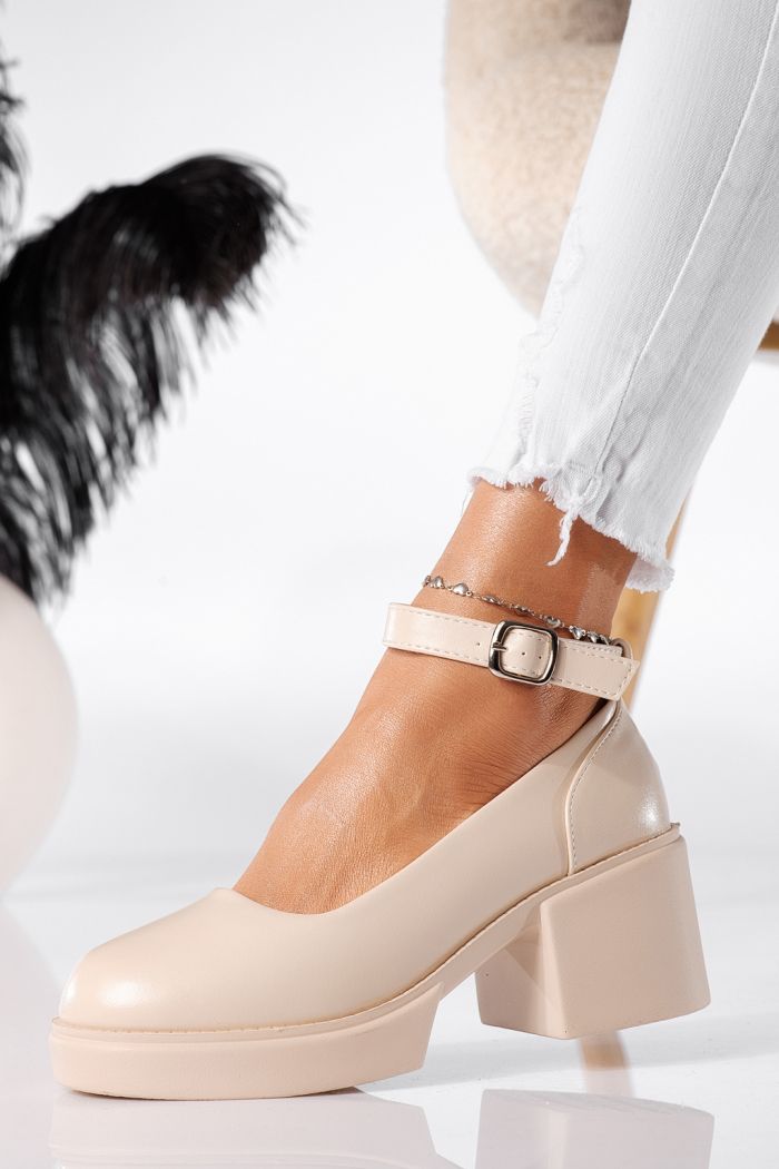 Troya Női Alkalmi Cipő Bézs Ökológiai Lakkbőr #24226