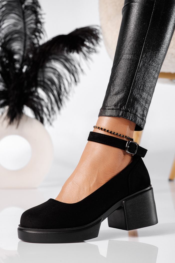 Troya Női Alkalmi Cipő Fekete Ökológiai Velúr Lakkbőr #24227