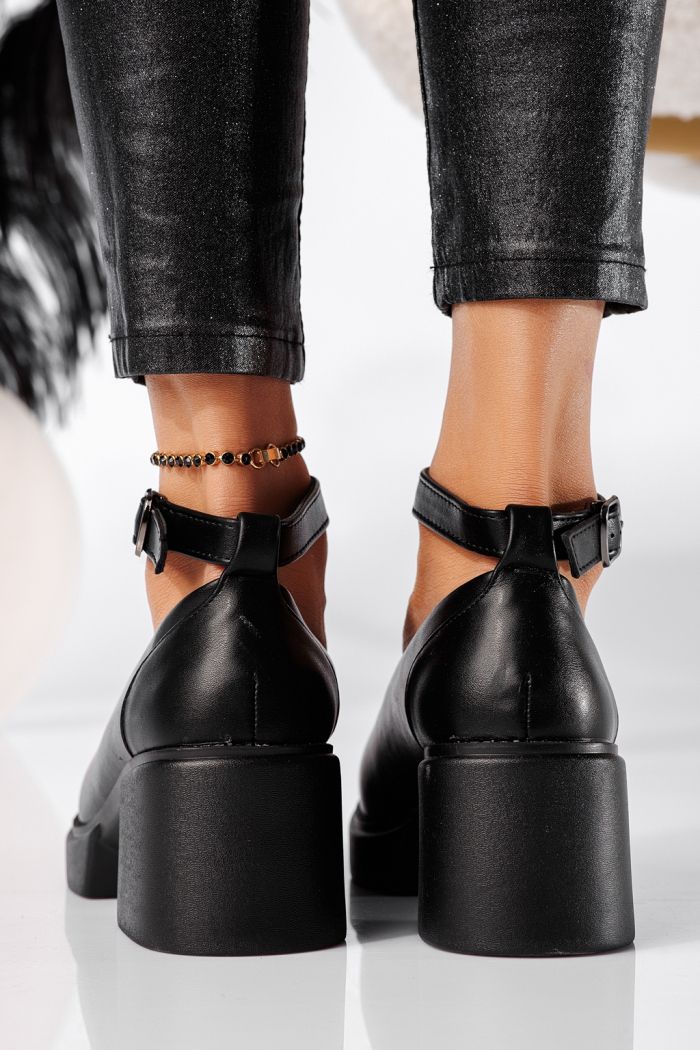 Troya Női Alkalmi Cipő Fekete Ökológiai Lakkbőr #24228