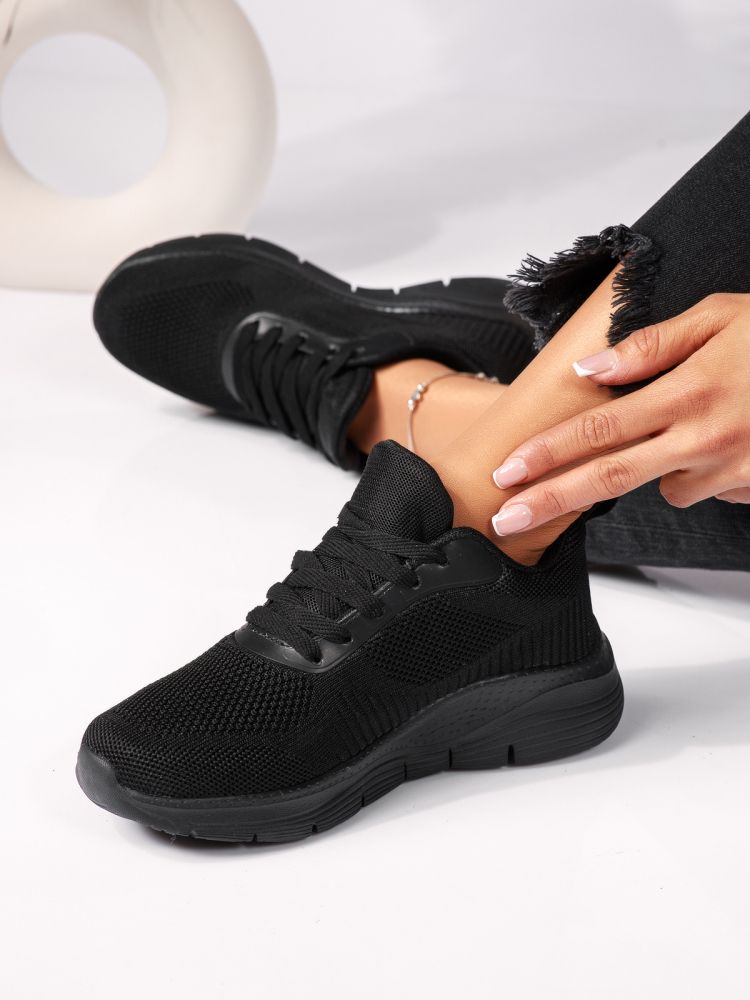 Mia Női Sportcipő Fekete Textil Anyagból #24288