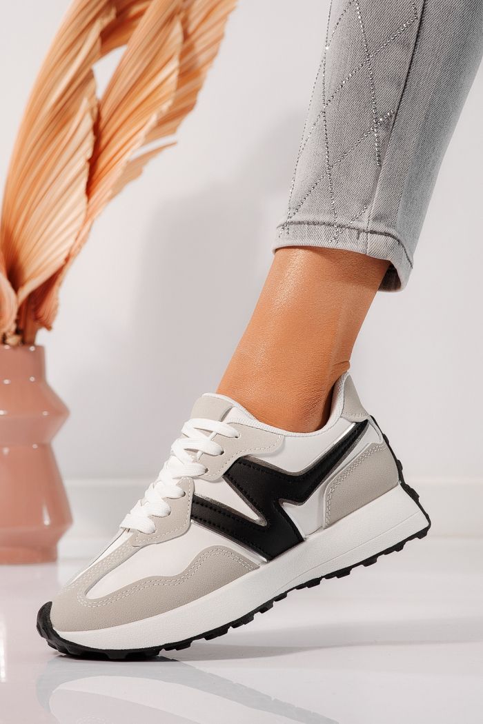 Női szürke eco-bőr tornacipő Clare #24294