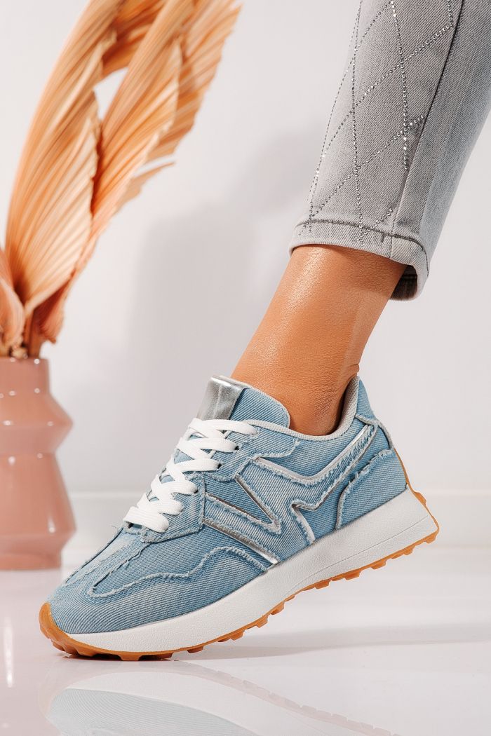 Női kék ekobőr tornacipő Clare #24295