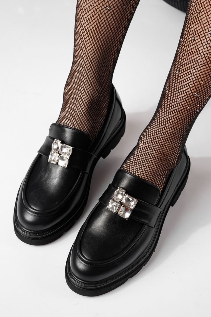 Pantofi casual dama negri din piele ecologica Zina #24281