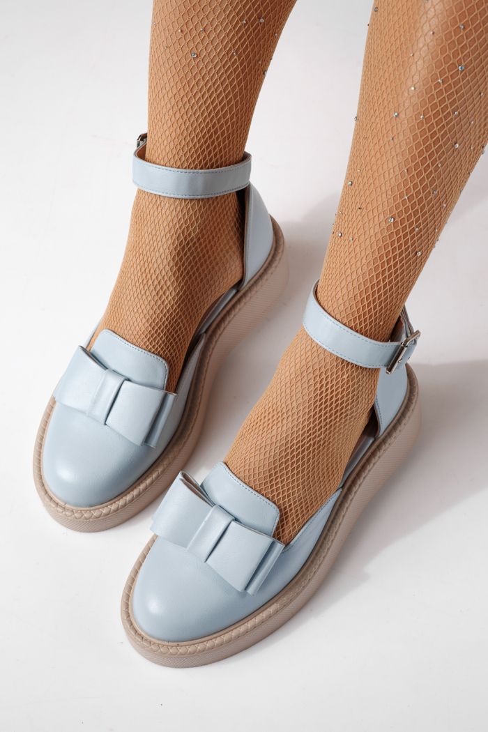 Női kék színű, ekológikus bőrből készült alkalmi cipő Willy #24210