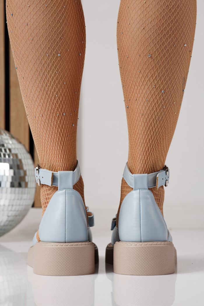 Női kék színű, ekológikus bőrből készült alkalmi cipő Willy #24210